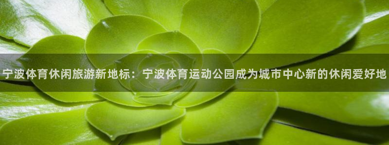 皇冠277体育：宁波体育休闲旅游新地标：宁波体育运动公园成为城市中心新的休闲爱好地
